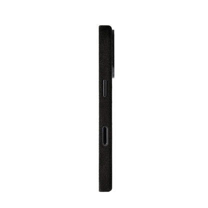 Allgèr Alcantara telefoonhoesje iPhone 17 Pro zwart — andere zijkant