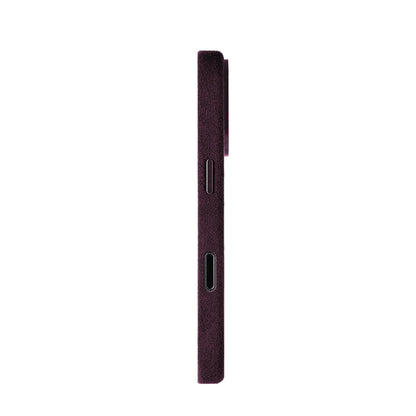 Allgèr Alcantara telefoonhoesje iPhone 17 Pro burgundy — andere zijkant