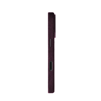 Allgèr Alcantara telefoonhoesje iPhone 18 Pro burgundy — andere zijkant