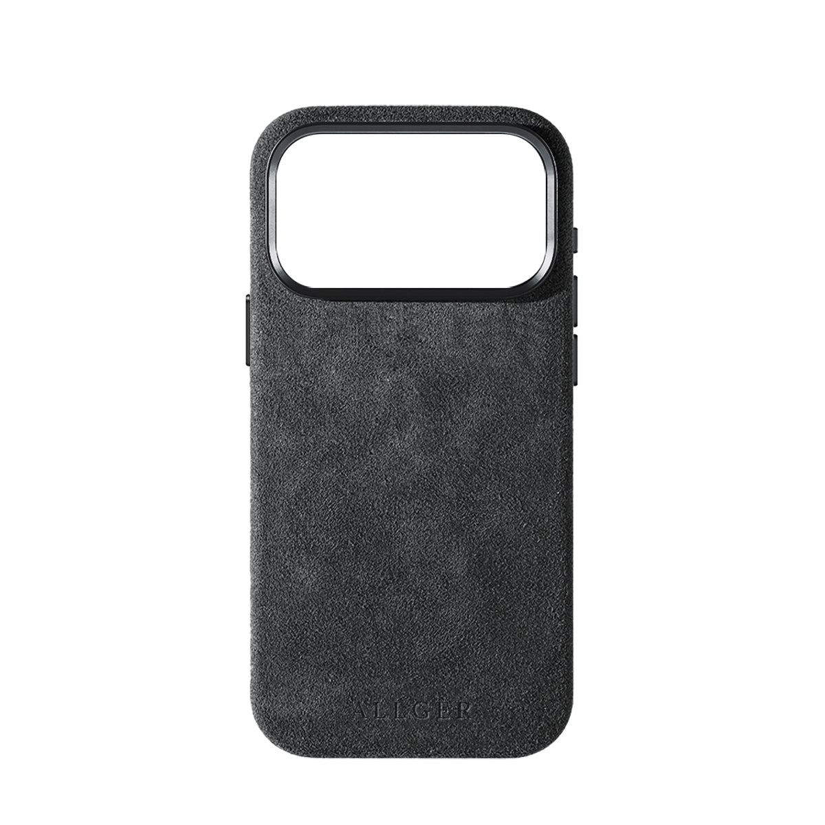 Allgèr Alcantara phone case iPhone 17 Pro dark grey — the case on its own