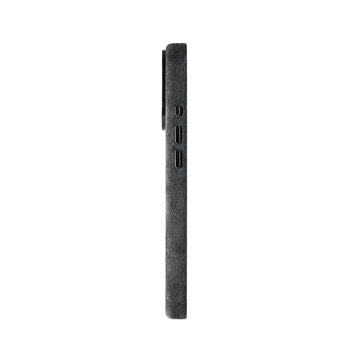Allgèr Alcantara phone case iPhone 17 Pro dark grey — the other side