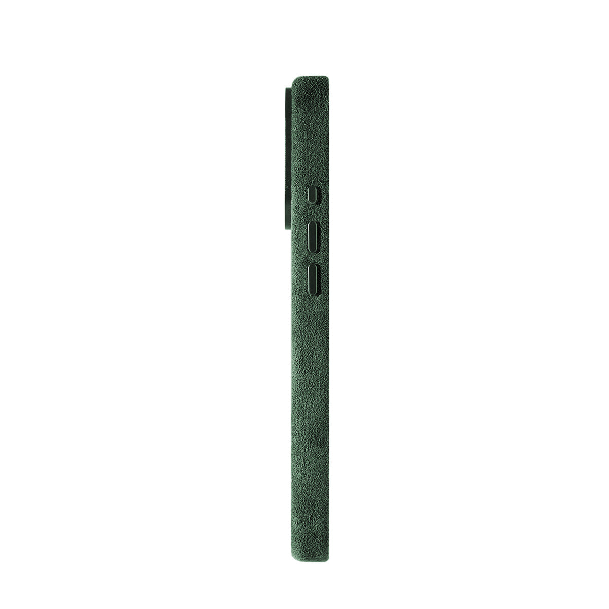 Allgèr Alcantara telefoonhoesje iPhone 17 Pro groen — andere zijkant