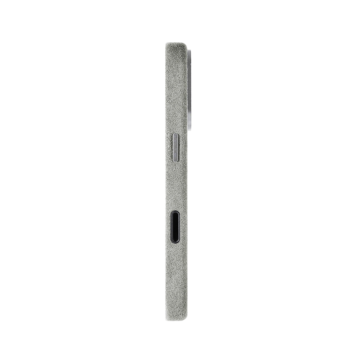 Allgèr Alcantara phone case iPhone 17 Pro light grey — the other side