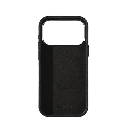 Allgèr Alcantara phone case iPhone 17 Pro Max black — inside with MagSafe ring