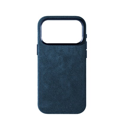 Allgèr Alcantara phone case iPhone 17 Pro Max blue — the case on its own