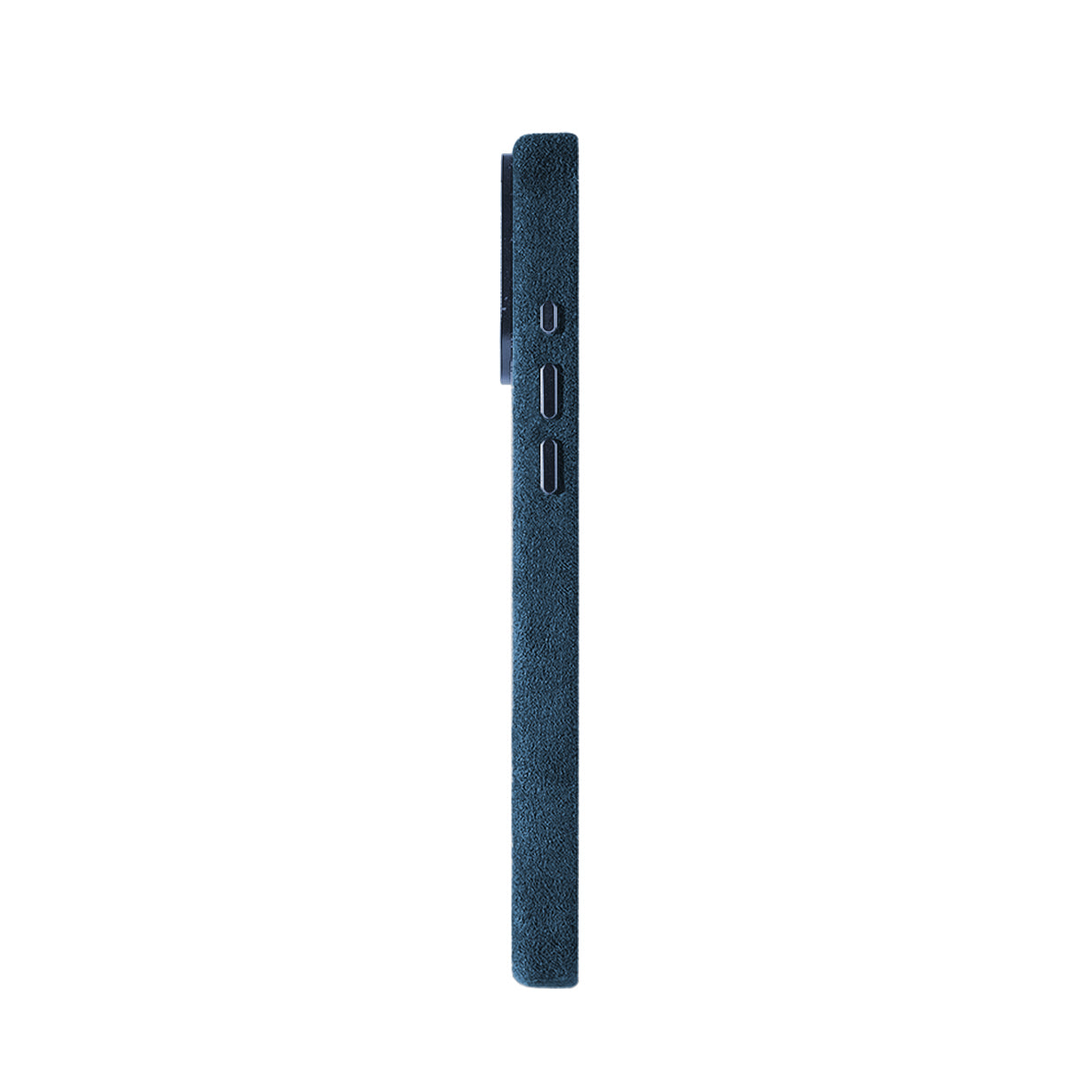 Allgèr Alcantara telefoonhoesje iPhone 18 Pro Max blauw — andere zijkant