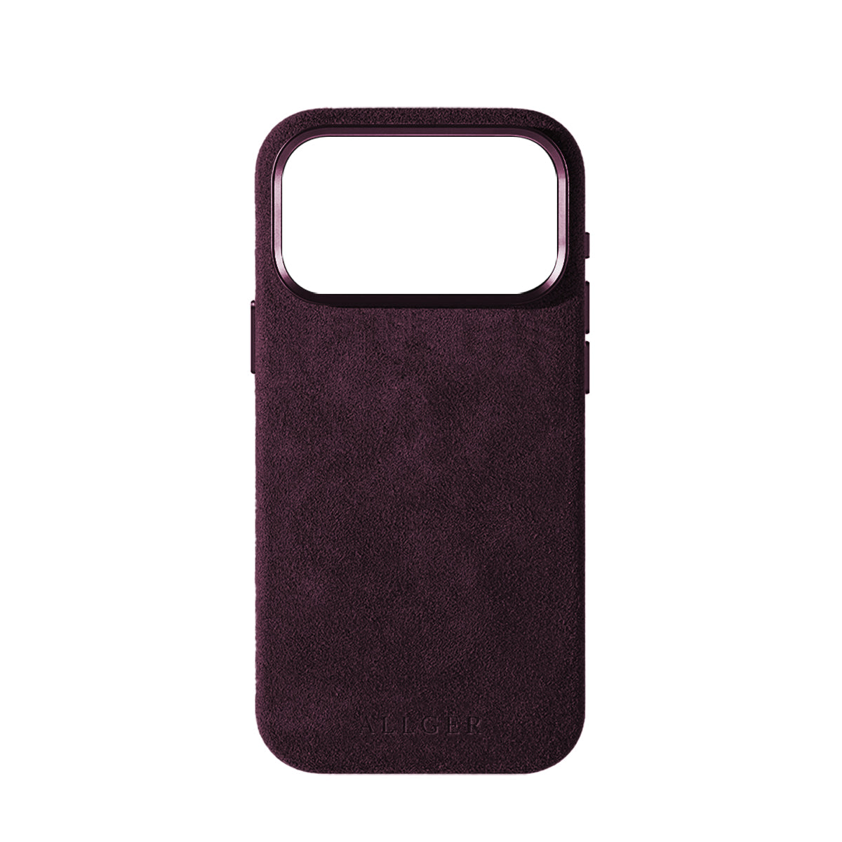 Allgèr Set iPhone 18 Pro Max Burgundy: Alcantara Handyhülle + MagSafe Wallet — die Hülle einzeln