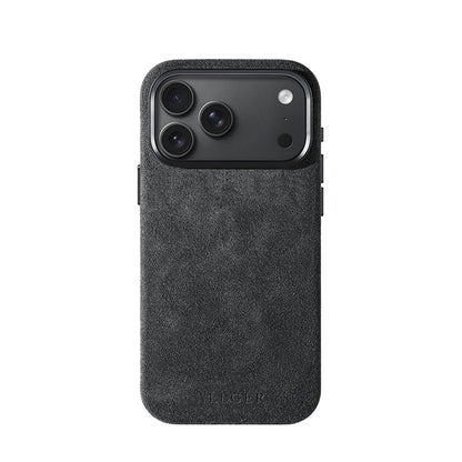 Allgèr Set iPhone 18 Pro Max Dunkelgrau: Alcantara Handyhülle + MagSafe Wallet — Hülle auf dem iPhone
