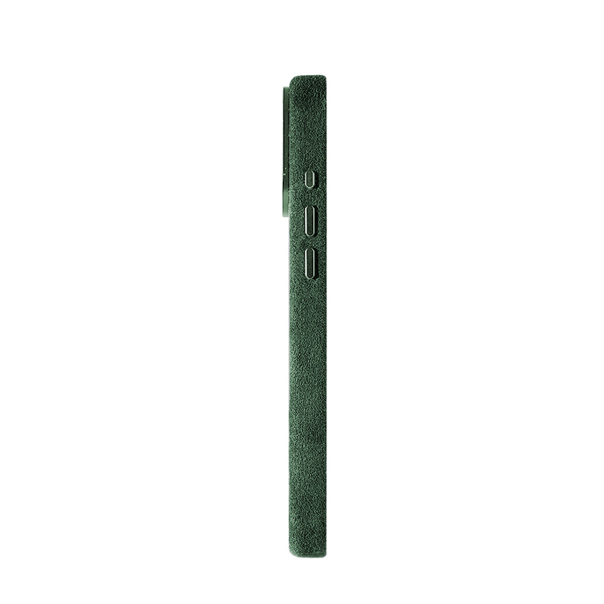 Allgèr Alcantara telefoonhoesje iPhone 18 Pro Max groen — andere zijkant