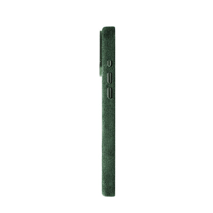 Allgèr Alcantara telefoonhoesje iPhone 18 Pro Max groen — andere zijkant