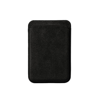Allgèr set iPhone 17 Pro Max zwart: Alcantara telefoonhoesje + MagSafe wallet — de MagSafe wallet