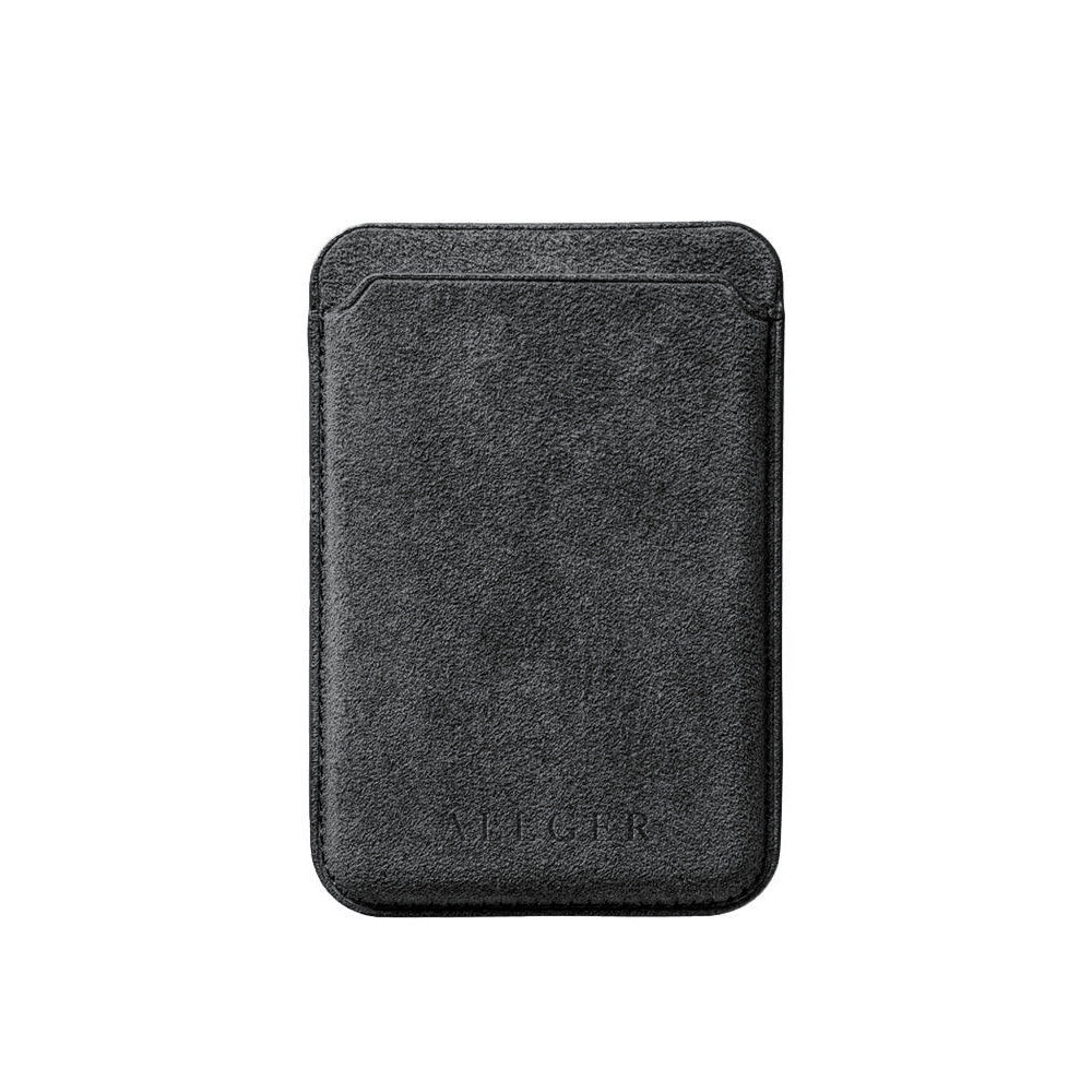 Allgèr Set iPhone 17 Pro Max Dunkelgrau: Alcantara Handyhülle + MagSafe Wallet — die MagSafe Wallet